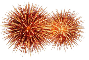 Obraz premium Golden fireworks exploding against a dark night sky background