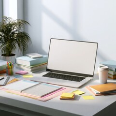 Fototapeta premium Modern workspace filled with color and creativity for an inspired teacher