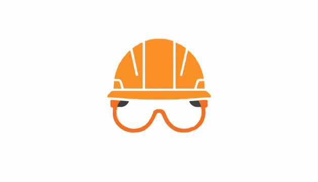 Safety Helmet and Protective Glasses Icon