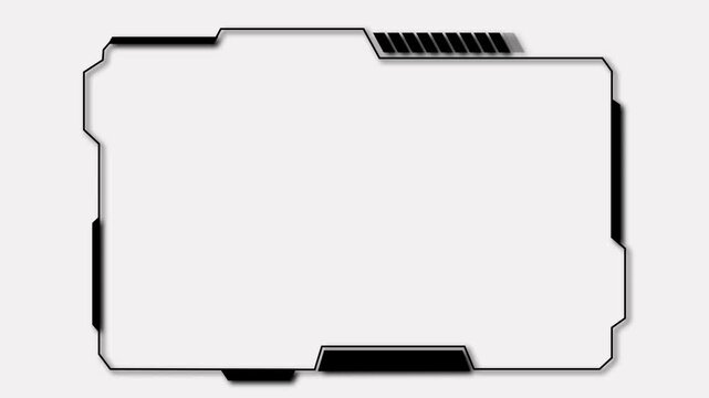 Futuristic sci-fi HUD frame displays dark geometric accents. Clean user interface borders outline this sci-fi HUD frame. High tech control telemetry displays use the sci-fi HUD frame.