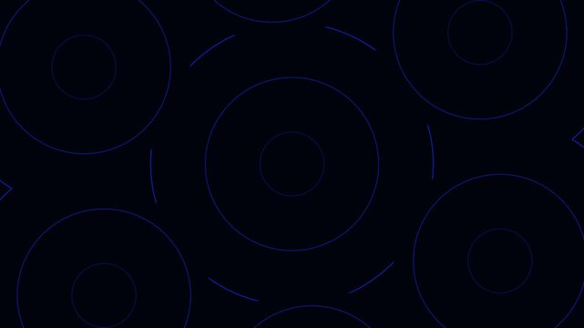 Concentric blue circles and arcs form a seamless digital pattern. Radar target telemetry coordinates guide the concentric circles. Modern abstract geometric art fills these concentric blue circles.