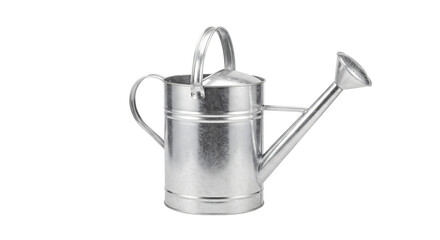 Galvanized metal watering can for gardening on transparent background © Kate