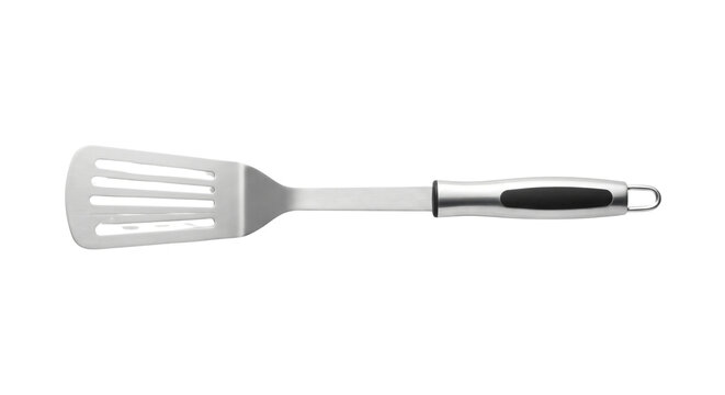 Stainless steel kitchen spatula with slotted turner design