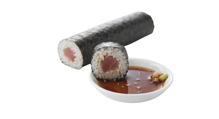 Fresh tuna maki sushi roll with soy sauce © Kate
