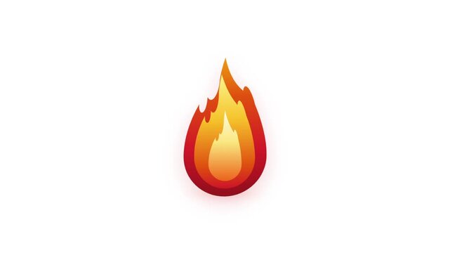 Stylized orange fireball illustration on white background