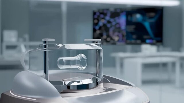 Innovative laboratory instrument showcasing advanced biotechnology research and development within a modern medical science facility, highlighting precision and future diagnostics