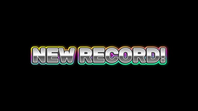 NEW RECORD! Achievement, accomplishment, success, high score, personal best, top performance, breakthrough, milestone, epic win, victory achieved, accomplishment celebrated, new benchmark established