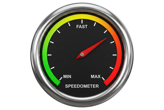High performance speedometer showing maximum velocity