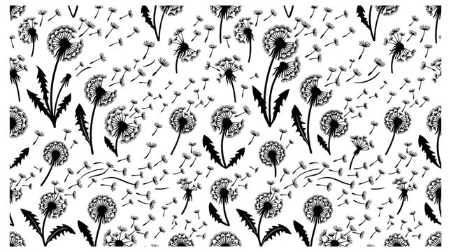 dandelion seamless pattern with blowing seeds a nature inspired design for organic textile and wallpaper backgrounds