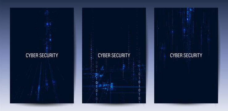 Cyber security abstract digital background with binary code and network data data streams