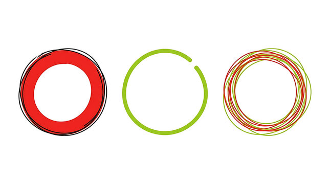 Three circles red green abstract symbol