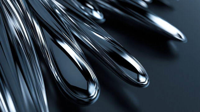 Dynamic Liquid Splash with Flowing Droplets on Dark Studio Background
