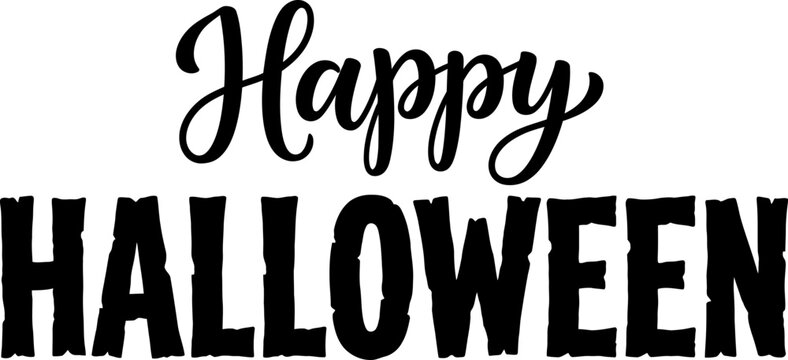 Happy halloween beautifully hand lettered calligraphy text design perfect for festive autumn holiday and seasonal celebrations