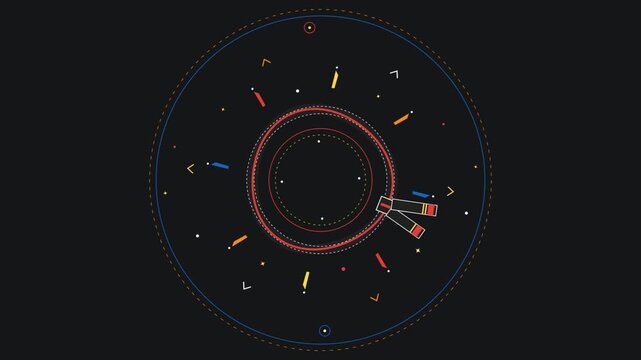 Abstract Circular Futuristic Digital Interface Animation