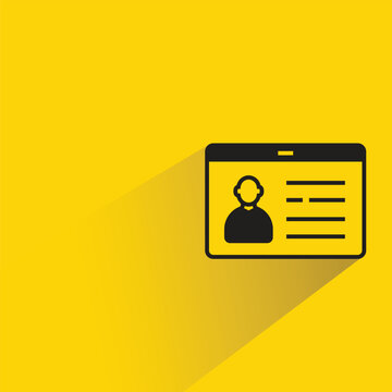 id card icon with drop shadow on yellow background