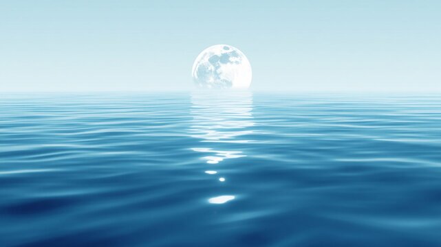 静寂な海と月光の幻想的な風景