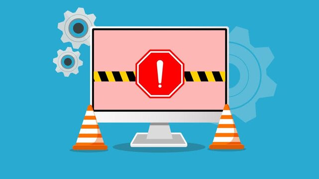 System Error Warning Illustration Computer Maintenance Problem