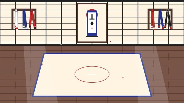 Martial Arts Training Dojo Interior View