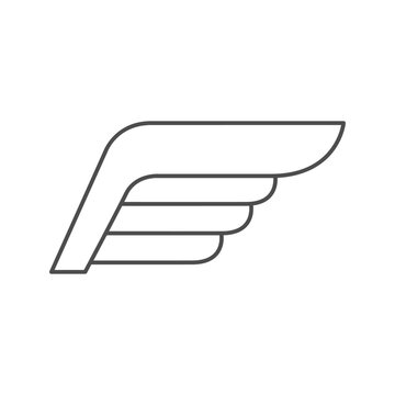 Modern abstract wing line icon