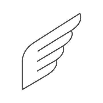 Stylized bird wing line icon