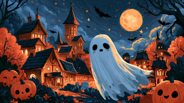 haunted house with bats
