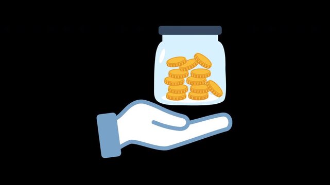  illustration of charity jar with coins