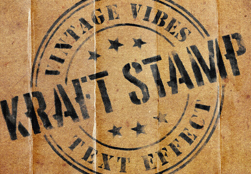 Kraft Paper Stamp Text Effect For Poster And Branding Design