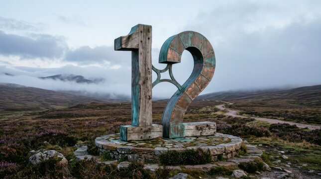 Large metal 15th anniversary sculpture in outdoor park