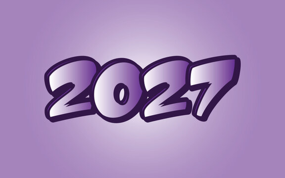 "2027", elegant 3D text effect design