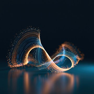 Colorful light trails create a unique pattern on a dark background during an artistic display at night