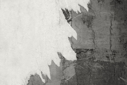 Old ripped torn black and white fly posters textures backgrounds grunge creased crumpled paper vintage collage placards empty space for text