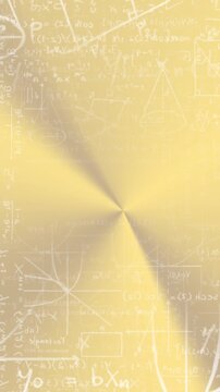 Animation of mathematical equation and diagrams over abstract background