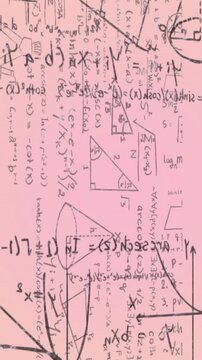 Animation of mathematical equation and diagrams against white background