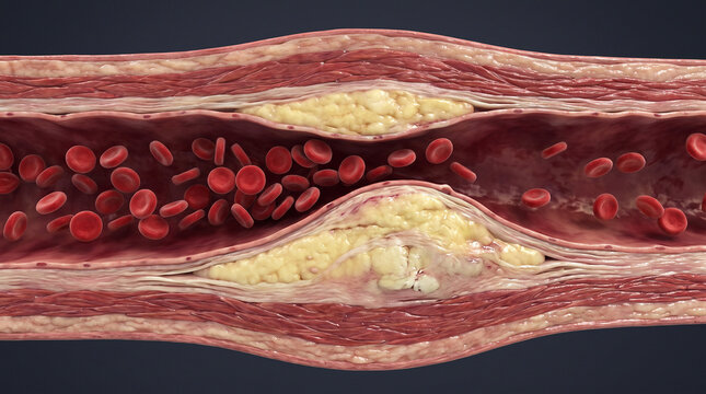 Coronary Artery Atherosclerosis Scientific Medical Visualization Plaque Formation Blood Vessel