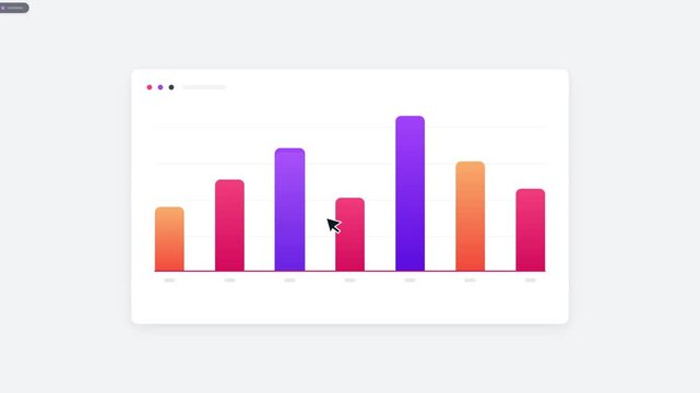 Dynamic gradient bar chart animation data visualization