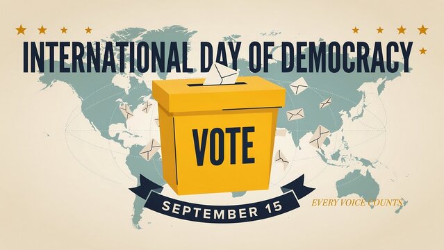 International day of democracy vote illustration