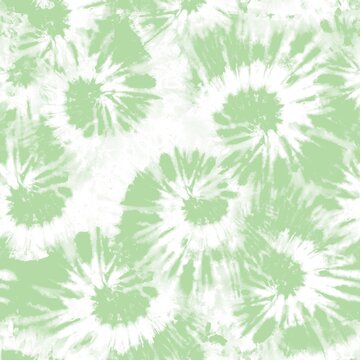 A seamless pattern seamless tie dye pattern with spiral shapes in light green