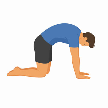 man doing yoga cow pose