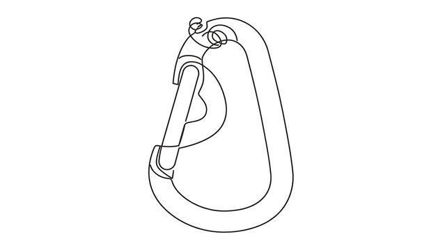 Carabiner clip isolated on white background.