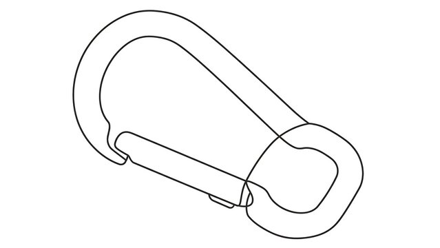 Carabiner clip isolated on white background.