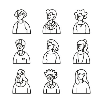 doodle portrait people character illustration