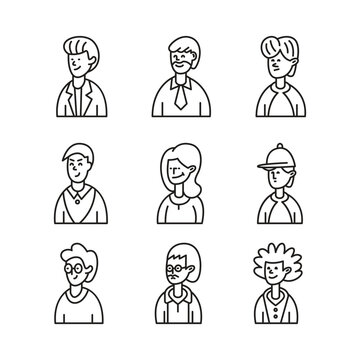 doodle portrait people character illustration