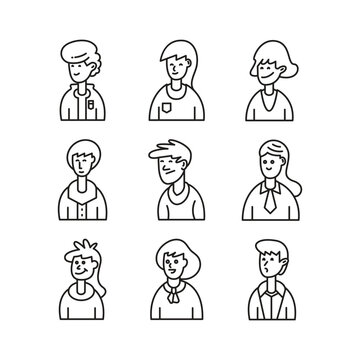 doodle portrait people character illustration
