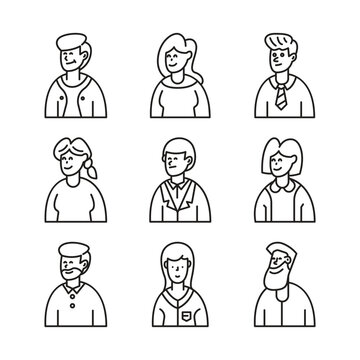 doodle portrait people character illustration