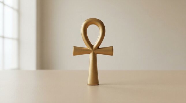 Egyptian ankh resting on surface