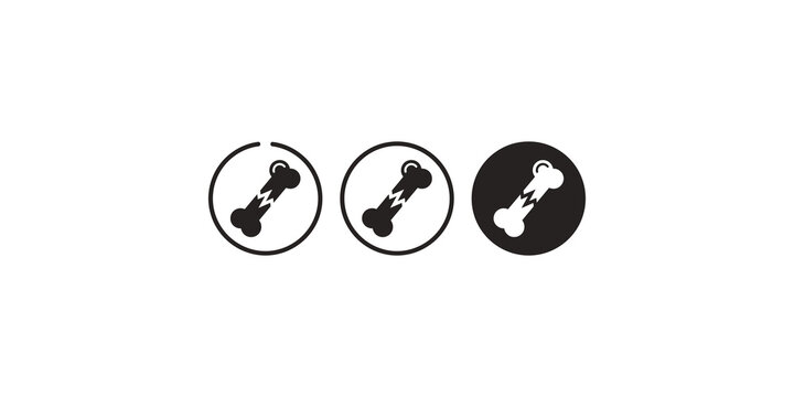 Broken bone orthopaedic health symbols for medical diagnosis and injury reporting.