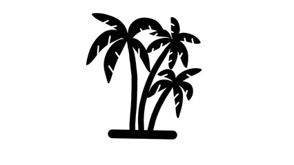 palm tree black silhouette white background  © Rokon 