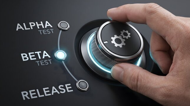 Hand turning dial from beta test to release