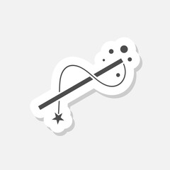 Naklejka premium Magic wand sign icon sticker isolated on gray background