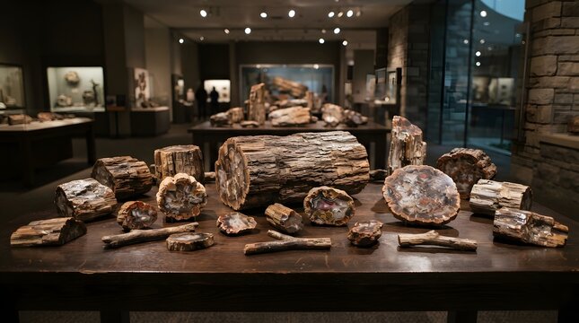 Diverse Shell and Ammonite Fossil Collection Display